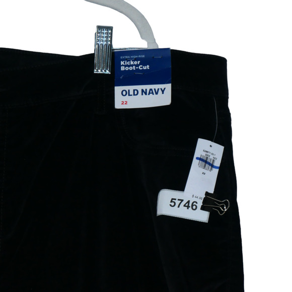 NEW Old Navy Faux Suede Pants Women 22 Extra High Rise Kicker Boot Secret Smooth - Picture 6 of 8